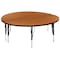 Flash Furniture Round 60 W, 60 L, 25.25 H, Chrome, Laminate, Particleboard, Steel, Wood Grain XU-GRP-A60-HCIRC-OAK-T-P-GG - alternate 5